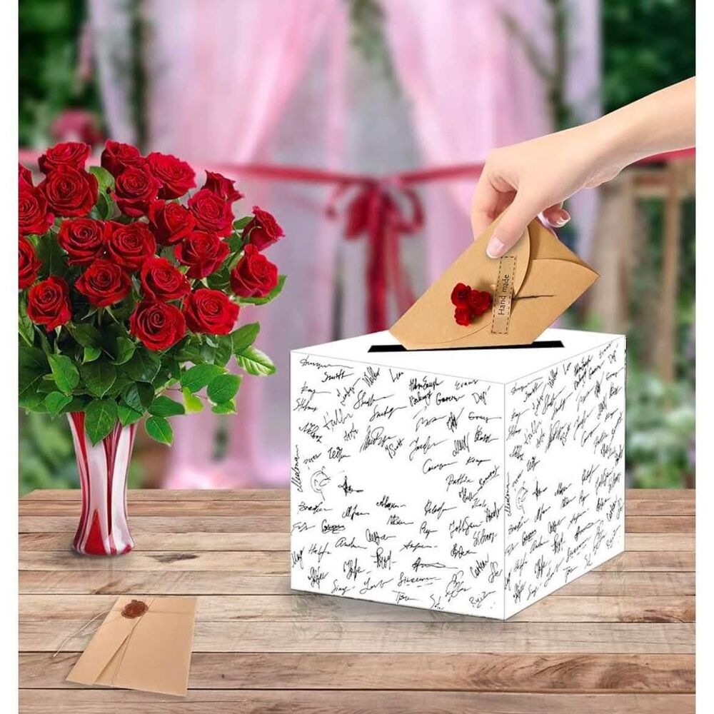 10 Pcs White Card Box Diy Gift for Wedding Reception Baby Shower Bridal Shower